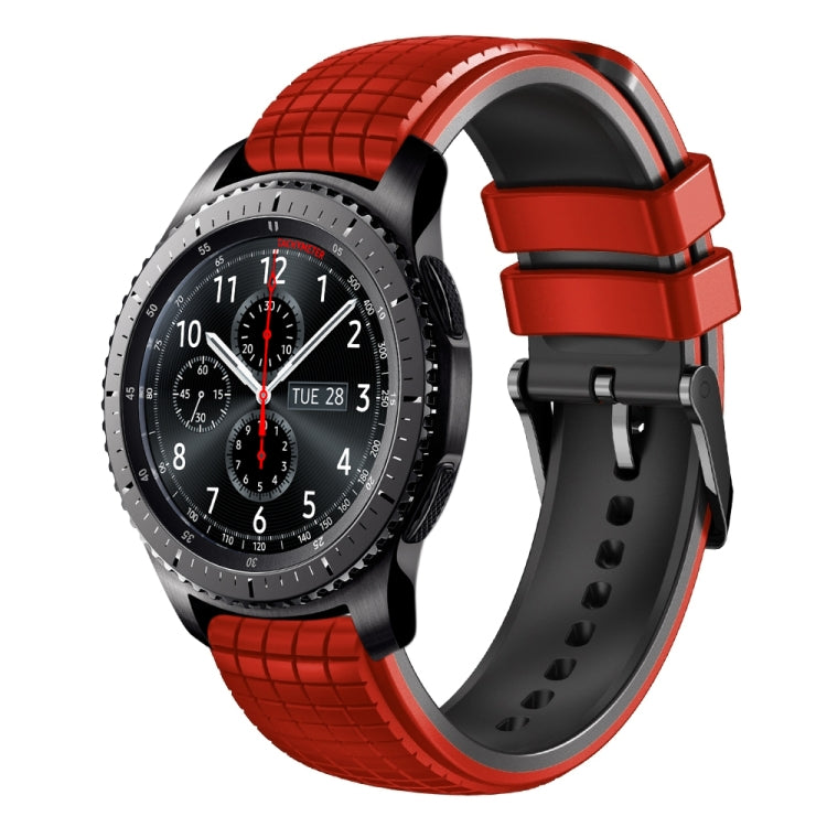 22mm Mesh Two Color Silicone Watch Band, For Samsung Watch Gear S3 Frontier, For Samsung Galaxy Watch 46mm
