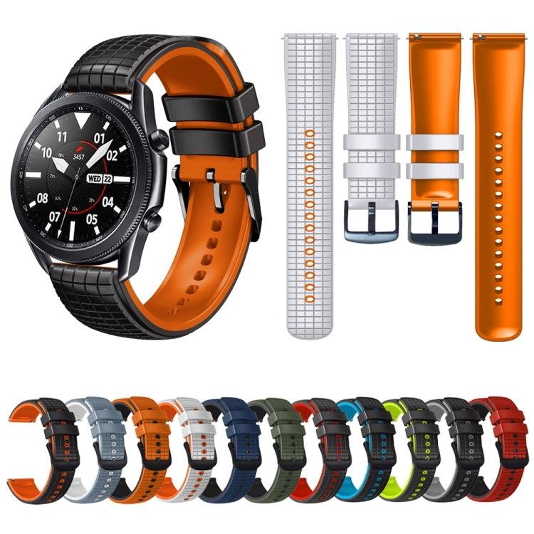 22mm Mesh Two Color Silicone Watch Band, For Samsung Galaxy Watch3 45mm, For Samsung Watch Gear S3 Classic