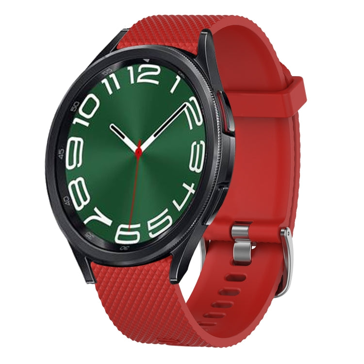 20mm Diamond Textured Silicone Watch Band, For Samsung Galaxy Watch 6 40mm, For Samsung Galaxy Watch 6 Classic 43mm