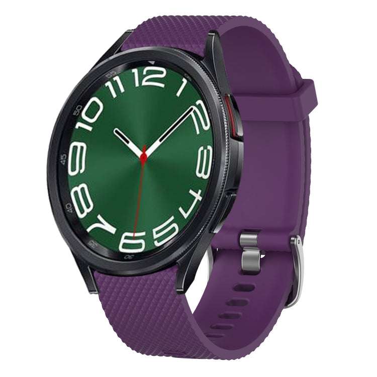 20mm Diamond Textured Silicone Watch Band, For Samsung Galaxy Watch 6 40mm, For Samsung Galaxy Watch 6 Classic 43mm