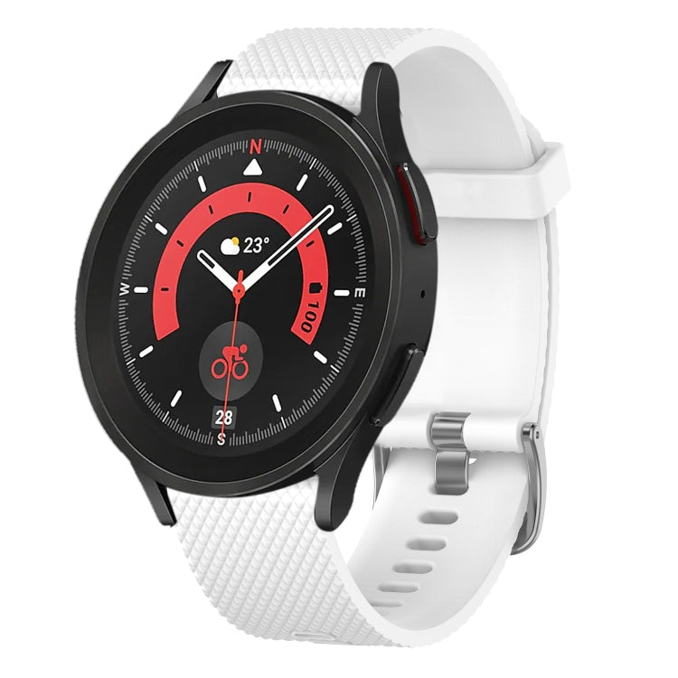 20mm Diamond Textured Silicone Watch Band, For Samsung Galaxy Watch 5 44mm, For Samsung Galaxy Watch 5 Pro 45mm