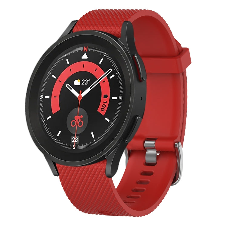 20mm Diamond Textured Silicone Watch Band, For Samsung Galaxy Watch 5 44mm, For Samsung Galaxy Watch 5 Pro 45mm