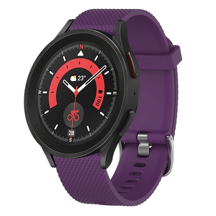 20mm Diamond Textured Silicone Watch Band, For Samsung Galaxy Watch 5 44mm, For Samsung Galaxy Watch 5 Pro 45mm