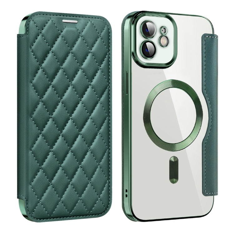 Shield Magsafe RFID Anti-theft Rhombus Leather Phone Case, For iPhone 11