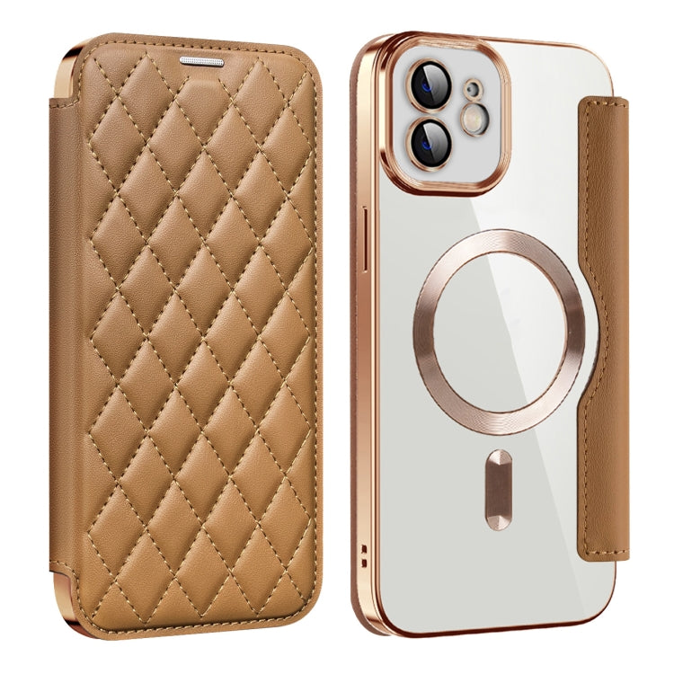 Shield Magsafe RFID Anti-theft Rhombus Leather Phone Case, For iPhone 11