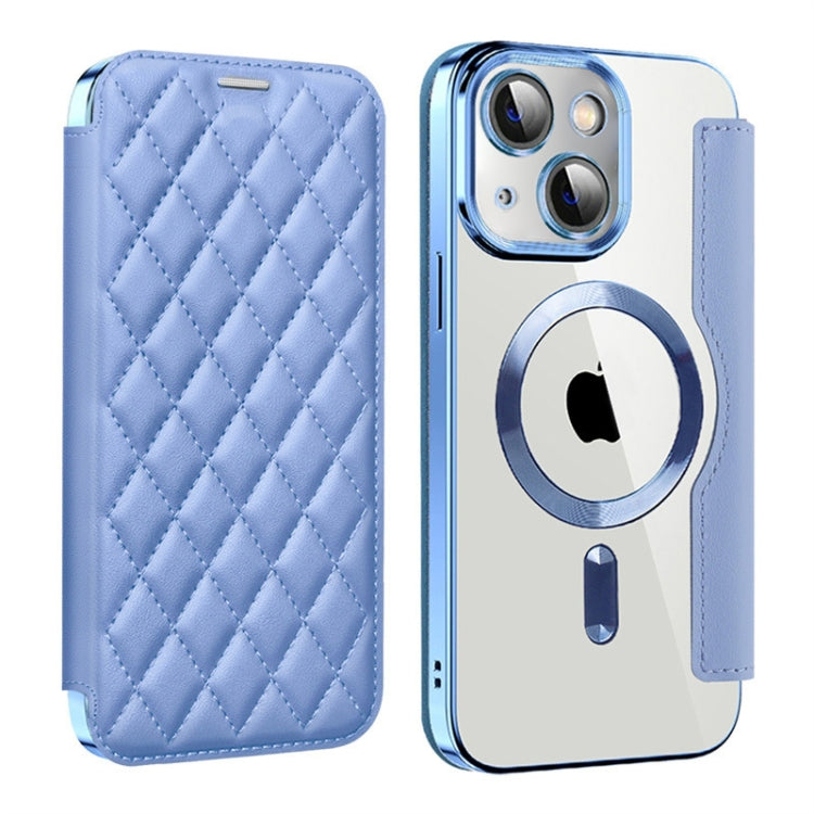 Shield Magsafe RFID Anti-theft Rhombus Leather Phone Case, For iPhone 15 Pro Max, For iPhone 15 Pro, For iPhone 15 Plus