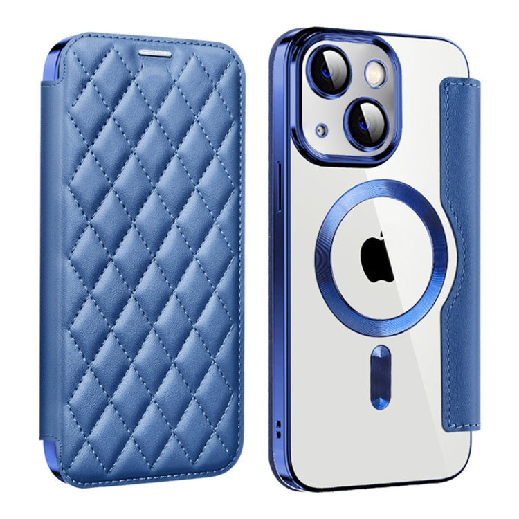 Shield Magsafe RFID Anti-theft Rhombus Leather Phone Case, For iPhone 15 Pro Max, For iPhone 15 Pro, For iPhone 15 Plus