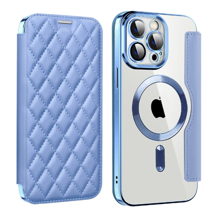 Shield Magsafe RFID Anti-theft Rhombus Leather Phone Case, For iPhone 15 Pro Max, For iPhone 15 Pro, For iPhone 15 Plus