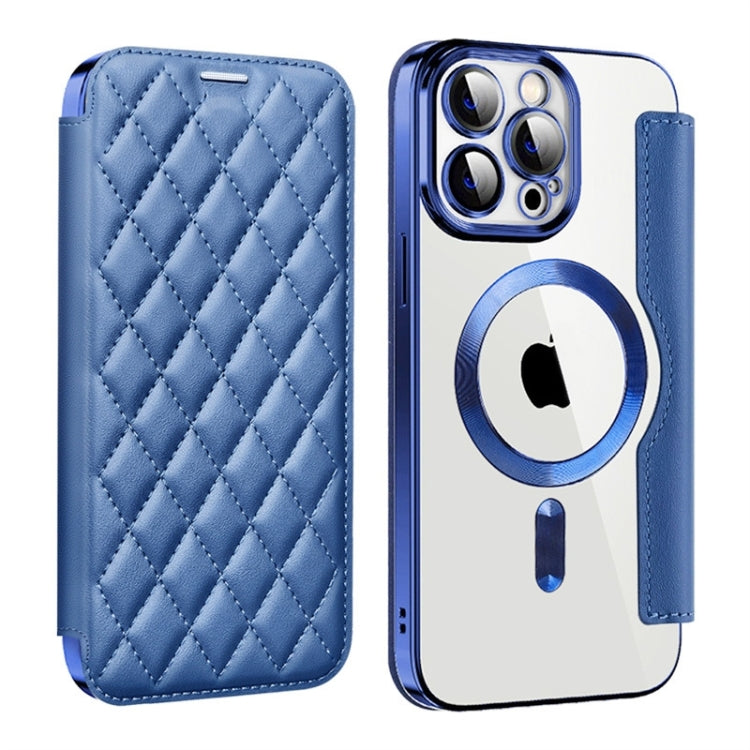 Shield Magsafe RFID Anti-theft Rhombus Leather Phone Case, For iPhone 15 Pro Max, For iPhone 15 Pro, For iPhone 15 Plus