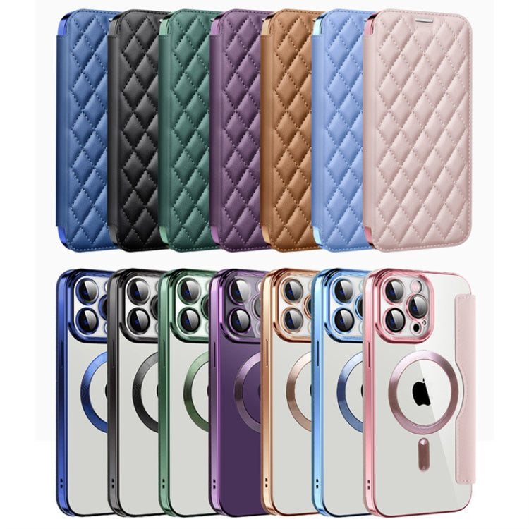 Shield Magsafe RFID Anti-theft Rhombus Leather Phone Case, For iPhone 11