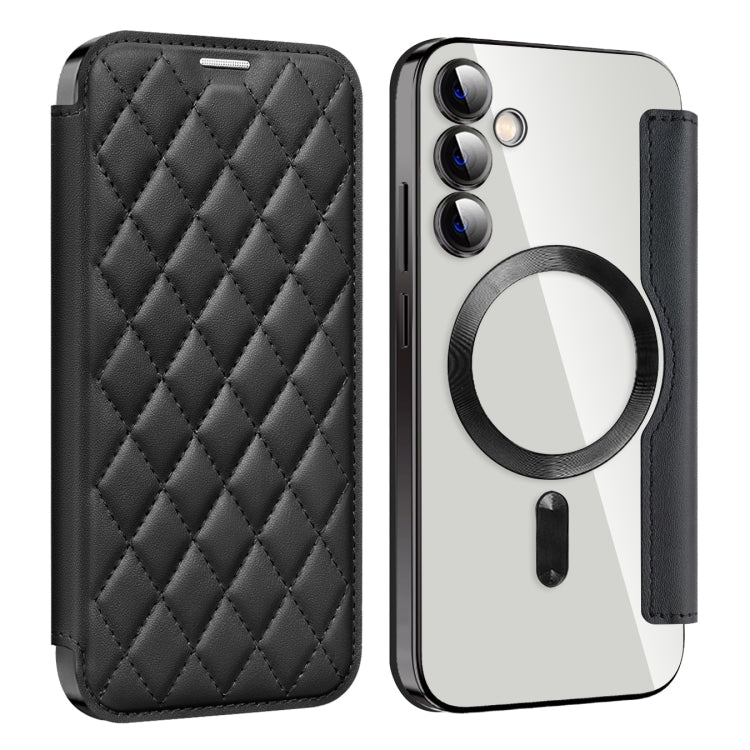 Shield MagSafe RFID Anti-theft Rhombus Leather Phone Case, For Samsung Galaxy A05, For Samsung Galaxy A05s, For Samsung Galaxy S23 FE 5G