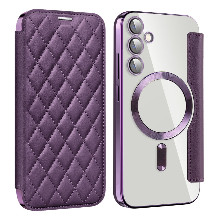 Shield MagSafe RFID Anti-theft Rhombus Leather Phone Case, For Samsung Galaxy A05, For Samsung Galaxy A05s, For Samsung Galaxy S23 FE 5G