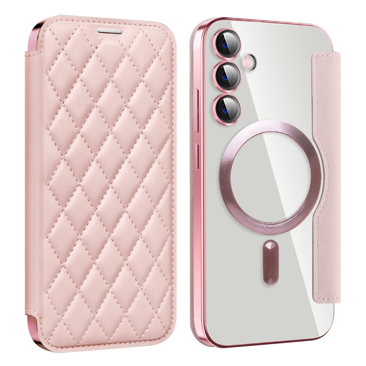 Shield MagSafe RFID Anti-theft Rhombus Leather Phone Case, For Samsung Galaxy A05, For Samsung Galaxy A05s, For Samsung Galaxy S23 FE 5G