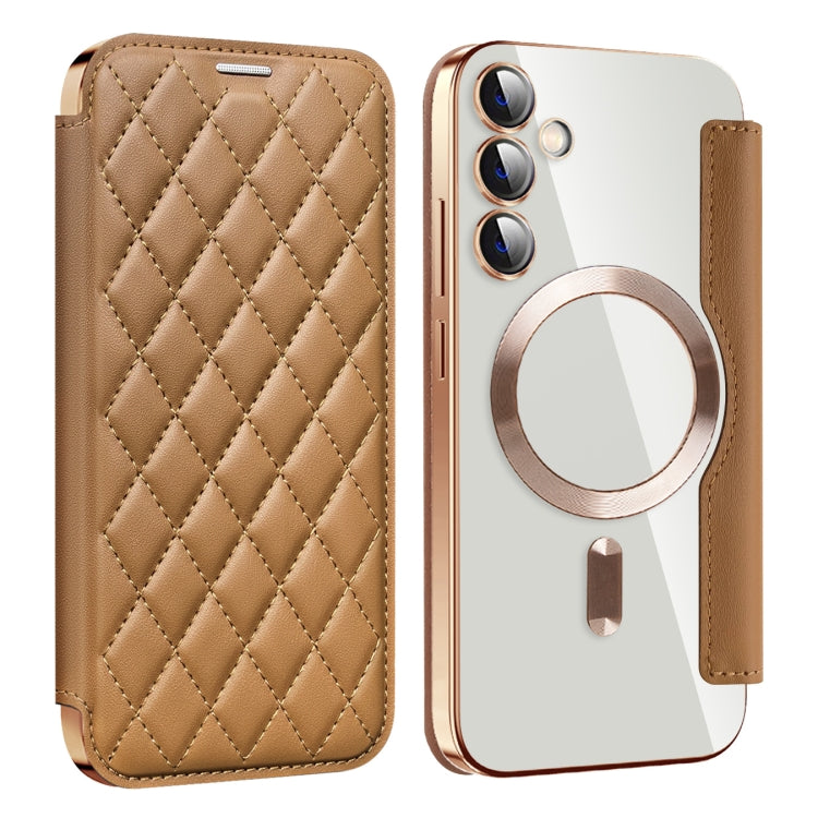 Shield MagSafe RFID Anti-theft Rhombus Leather Phone Case, For Samsung Galaxy A05, For Samsung Galaxy A05s, For Samsung Galaxy S23 FE 5G
