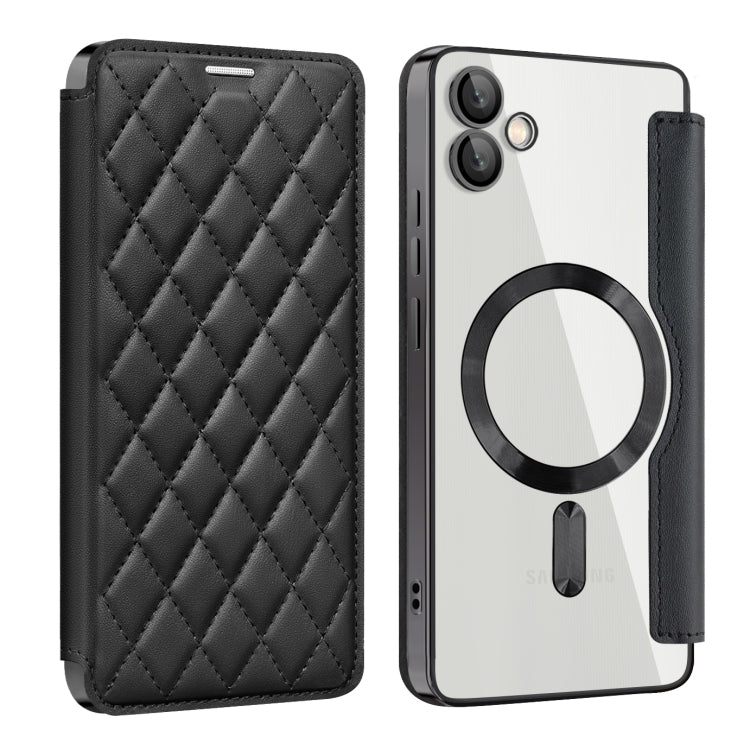 Shield MagSafe RFID Anti-theft Rhombus Leather Phone Case, For Samsung Galaxy A05, For Samsung Galaxy A05s, For Samsung Galaxy S23 FE 5G