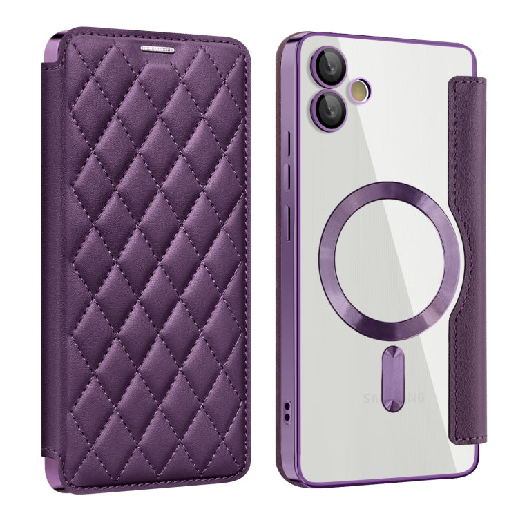 Shield MagSafe RFID Anti-theft Rhombus Leather Phone Case, For Samsung Galaxy A05, For Samsung Galaxy A05s, For Samsung Galaxy S23 FE 5G