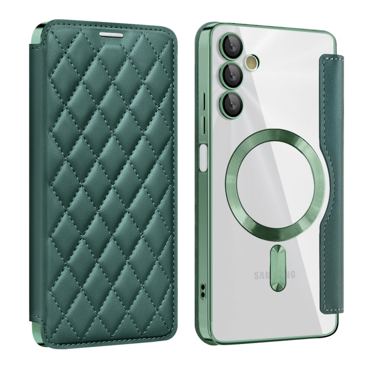 Shield MagSafe RFID Anti-theft Rhombus Leather Phone Case, For Samsung Galaxy A05, For Samsung Galaxy A05s, For Samsung Galaxy S23 FE 5G