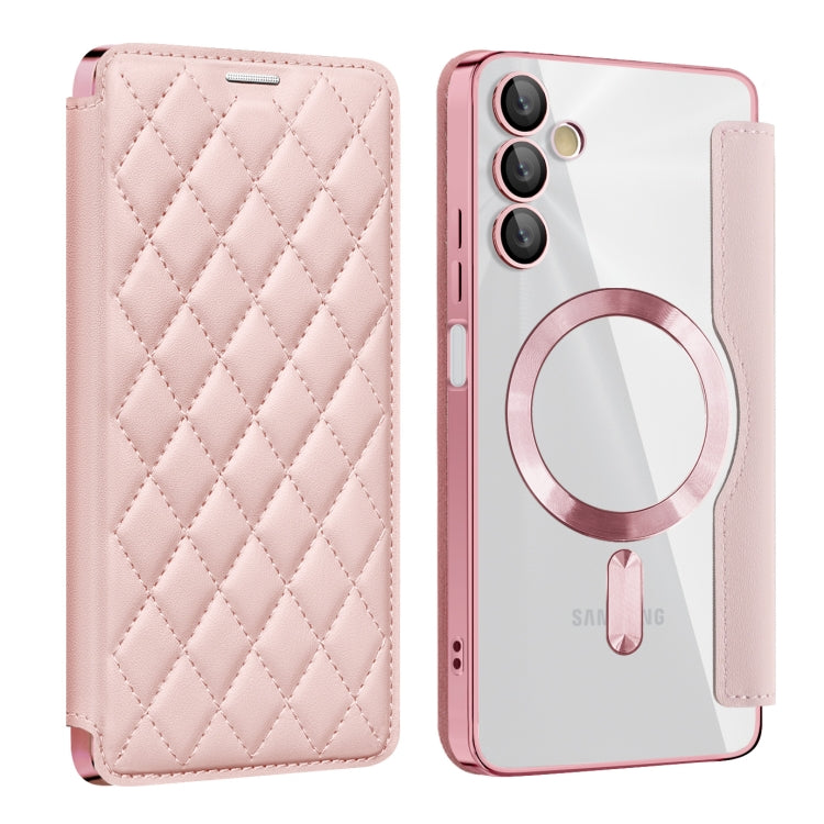 Shield MagSafe RFID Anti-theft Rhombus Leather Phone Case, For Samsung Galaxy A05, For Samsung Galaxy A05s, For Samsung Galaxy S23 FE 5G