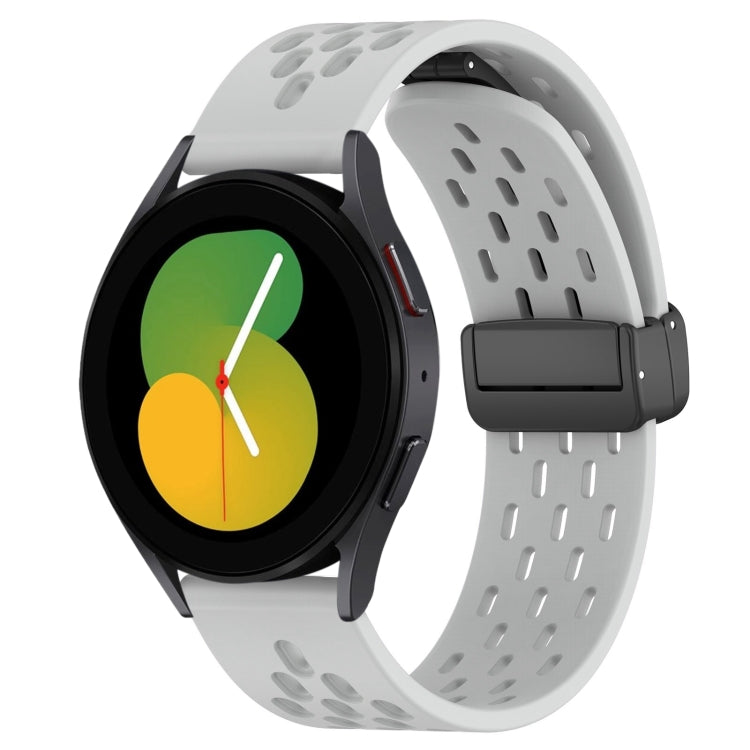 20mm Folding Magnetic Clasp Silicone Watch Band, For Samsung Galaxy Watch 5 40mm