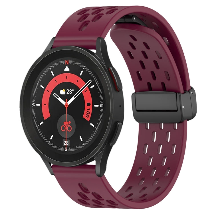 20mm Folding Magnetic Clasp Silicone Watch Band, For Samsung Galaxy Watch 5 Pro 45mm