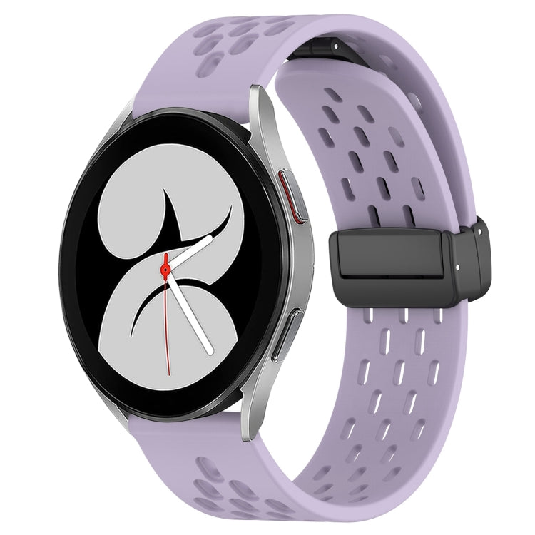 20mm Folding Magnetic Clasp Silicone Watch Band, For Samsung Galaxy Watch 4 40mm