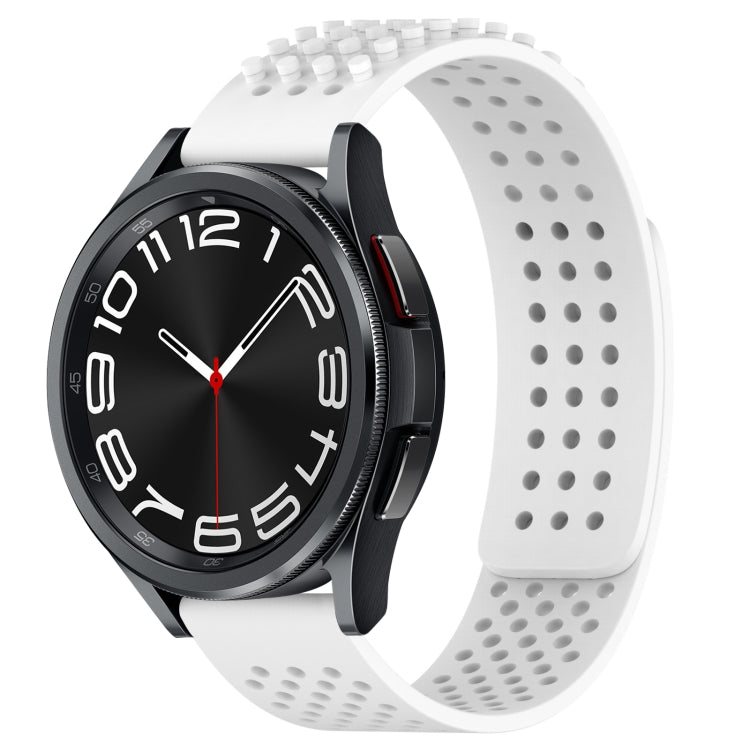 20mm Holes Breathable 3D Dots Silicone Watch Band, For Samsung Galaxy Watch 6 Classic 43mm