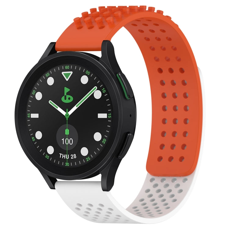 20mm Holes Breathable 3D Dots Silicone Watch Band, For Samsung Galaxy watch 5 Pro Golf Edition