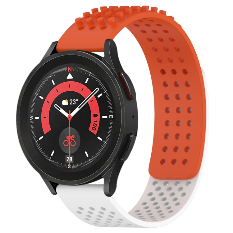 20mm Holes Breathable 3D Dots Silicone Watch Band, For Samsung Galaxy Watch 5 Pro 45mm