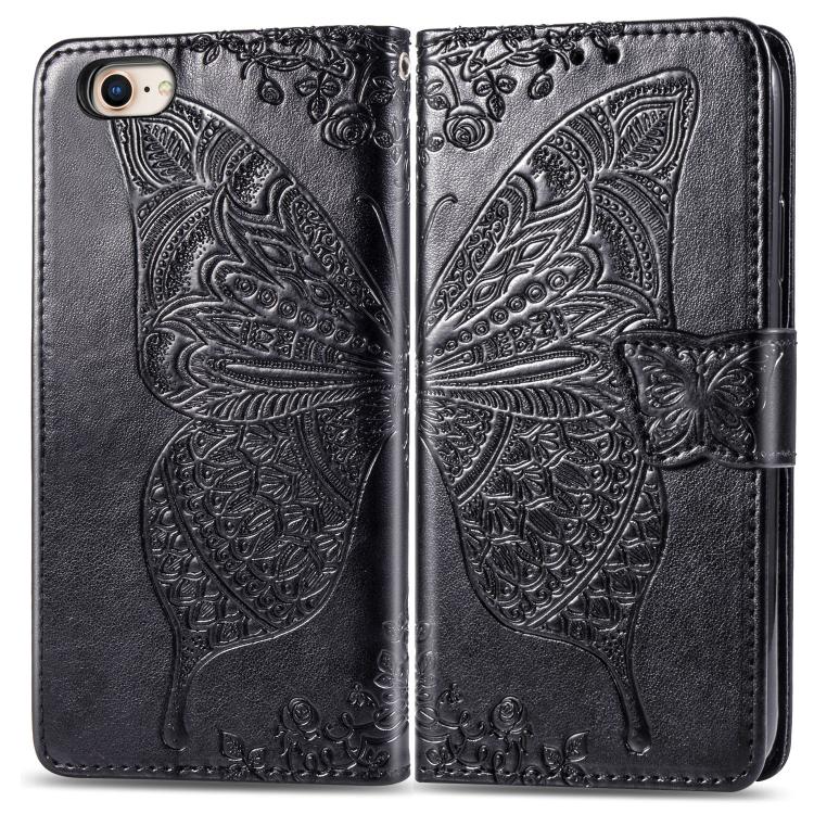 Butterfly Love Flower Embossed Leather Phone Case, For iPhone 16, iPhone 16e