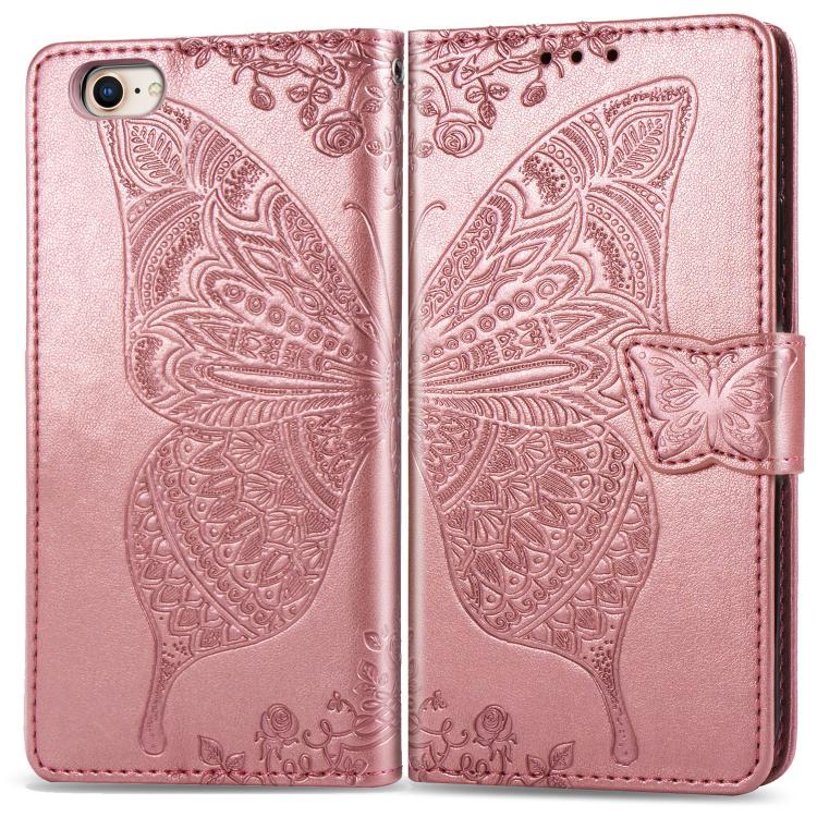 Butterfly Love Flower Embossed Leather Phone Case, For iPhone 16, iPhone 16e
