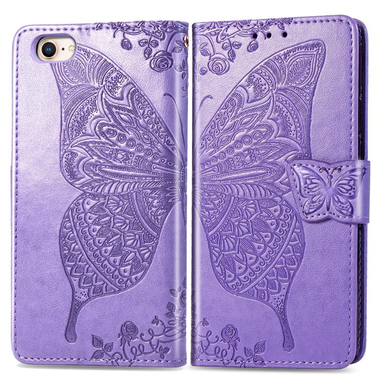 Butterfly Love Flower Embossed Leather Phone Case, For iPhone 16, iPhone 16e