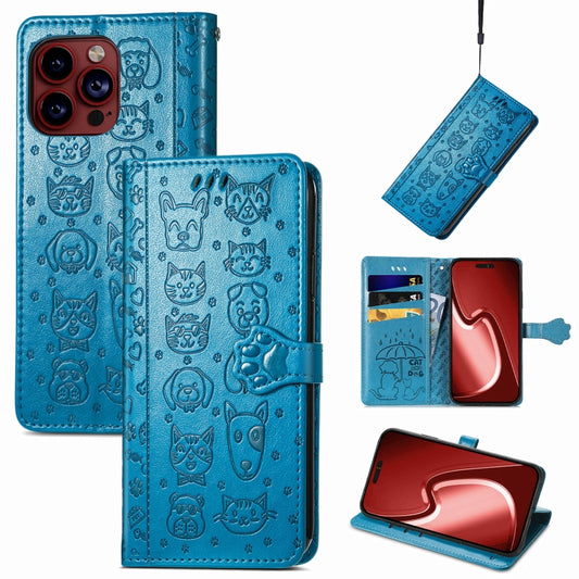 Cat and Dog Embossed Leather Phone Case