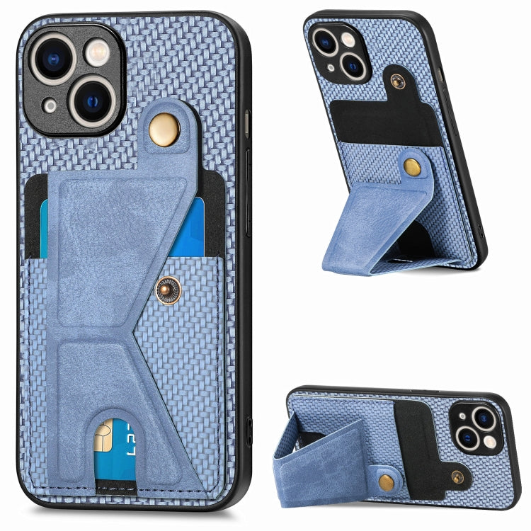 Carbon Fiber Wallet Flip Card K-shaped Holder Phone Case, For iPhone 15 Pro max, For iPhone 15 Pro, For iPhone 15 Plus, For iPhone 15