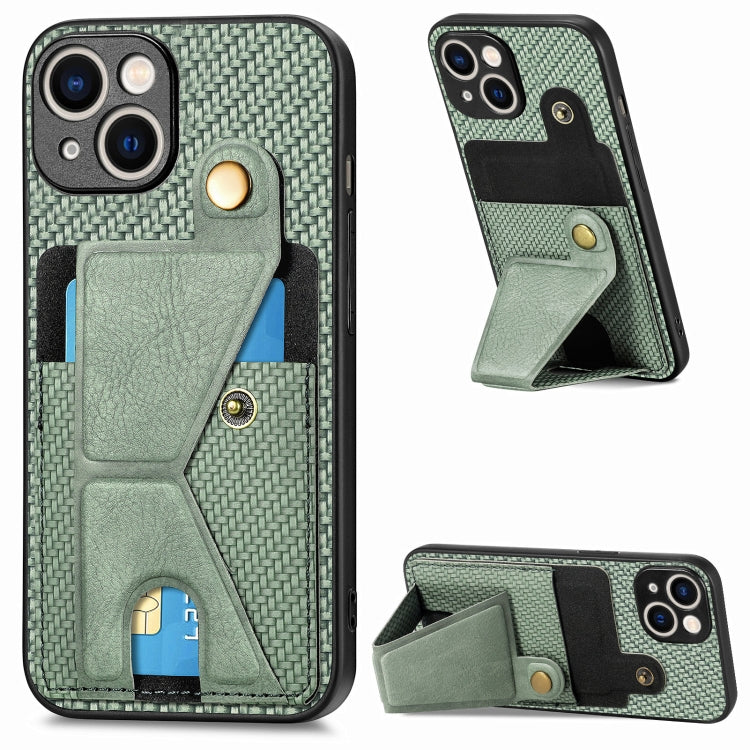 Carbon Fiber Wallet Flip Card K-shaped Holder Phone Case, For iPhone 15 Pro max, For iPhone 15 Pro, For iPhone 15 Plus, For iPhone 15