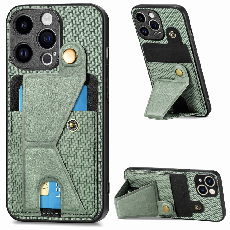 Carbon Fiber Wallet Flip Card K-shaped Holder Phone Case, For iPhone 15 Pro max, For iPhone 15 Pro, For iPhone 15 Plus, For iPhone 15