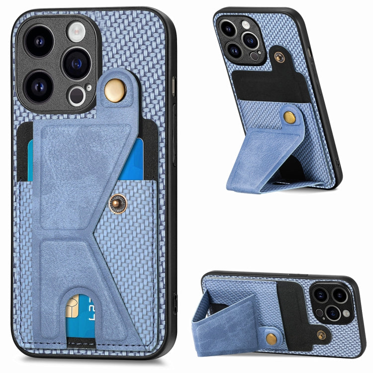 Carbon Fiber Wallet Flip Card K-shaped Holder Phone Case, For iPhone 15 Pro max, For iPhone 15 Pro, For iPhone 15 Plus, For iPhone 15