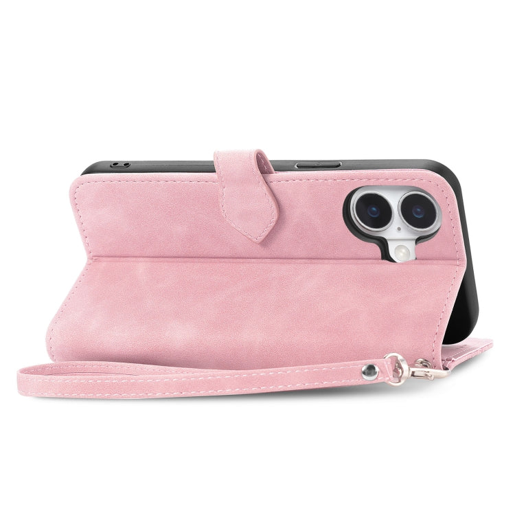 Embossed Flower Zipper Leather Phone Case, For iPhone 16