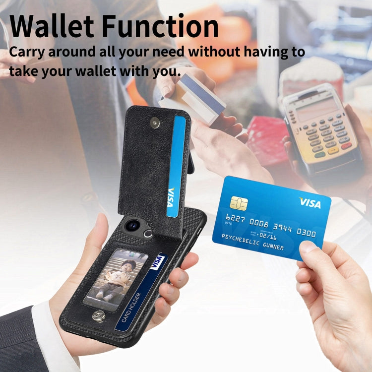 Carbon Fiber Vertical Flip Zipper Phone Case
