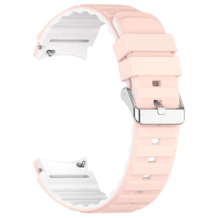 Two Color Horizontal Silicone Watch Band, For Samsung Galaxy Watch 5, For Samsung Galaxy Watch 5 Pro