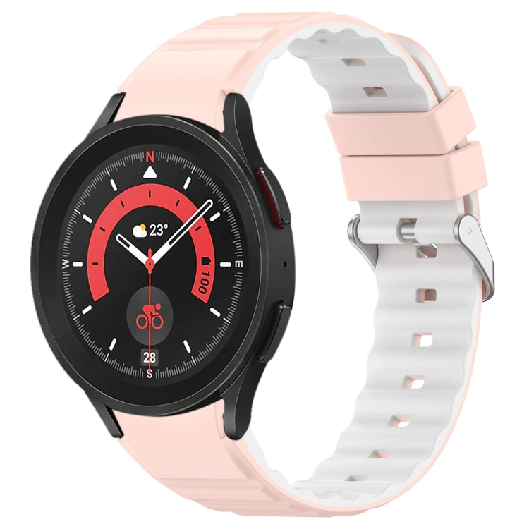 Two Color Horizontal Silicone Watch Band, For Samsung Galaxy Watch 5, For Samsung Galaxy Watch 5 Pro