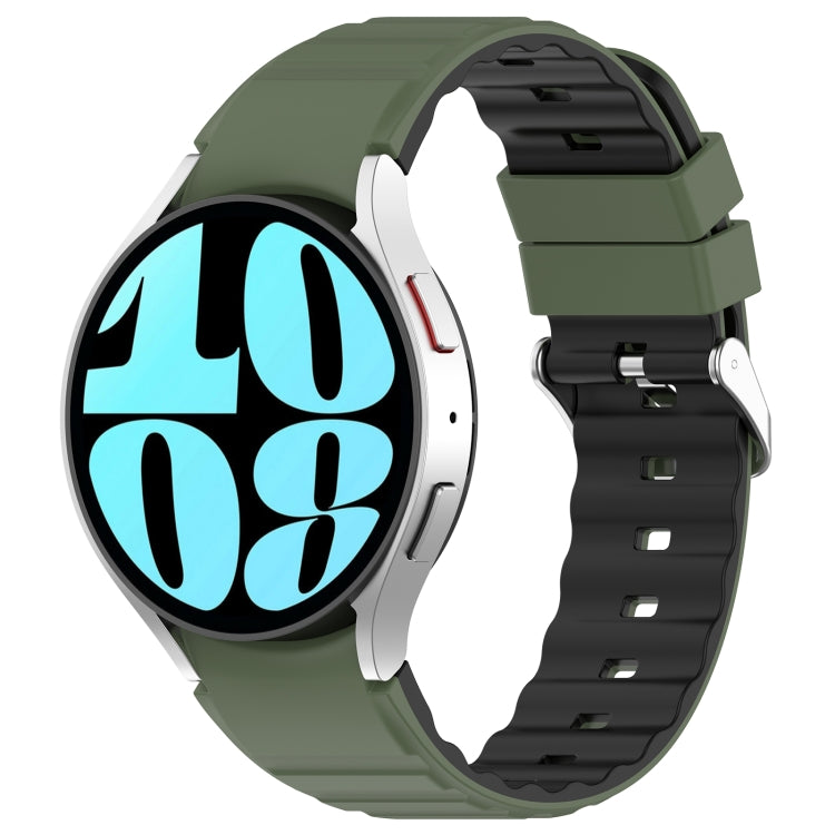 Two Color Horizontal Silicone Watch Band, For Samsung Galaxy Watch 5, For Samsung Galaxy Watch 5 Pro