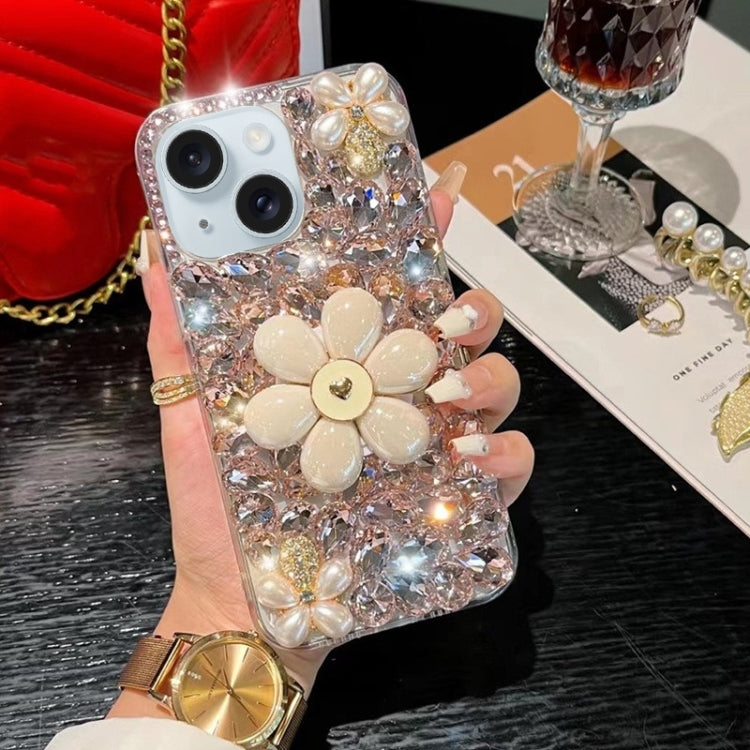 Sunflower Holder Hand-set Diamond PC Phone Case, For iPhone 15 Pro, For iPhone 15 Plus, For iPhone 15, For iPhone 14 Plus, For iPhone 14, For iPhone 14 Pro