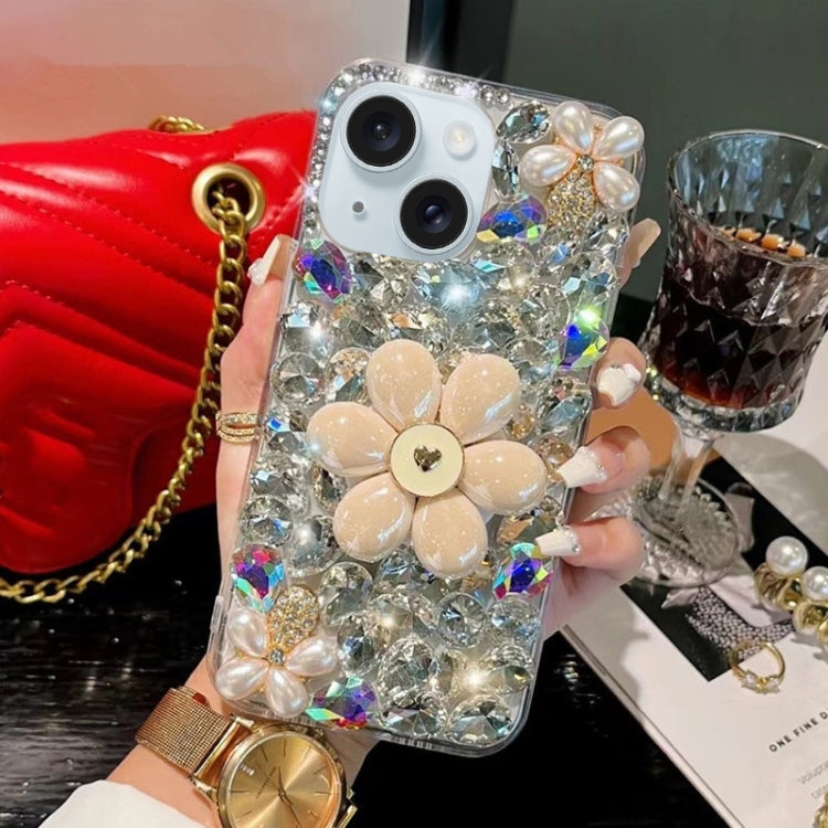 Sunflower Holder Hand-set Diamond PC Phone Case, For iPhone 15 Pro, For iPhone 15 Plus, For iPhone 15, For iPhone 14 Plus, For iPhone 14, For iPhone 14 Pro