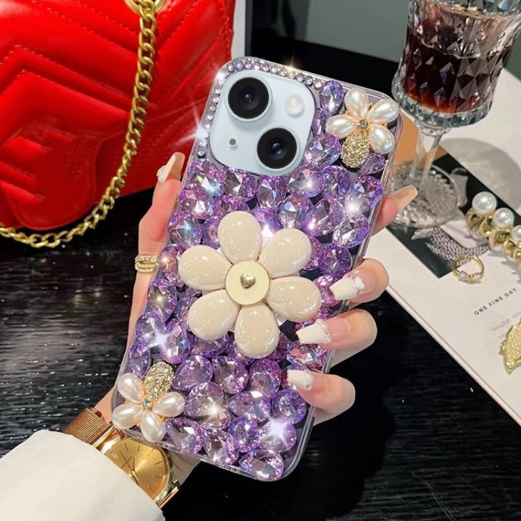 Sunflower Holder Hand-set Diamond PC Phone Case, For iPhone 15 Pro, For iPhone 15 Plus, For iPhone 15, For iPhone 14 Plus, For iPhone 14, For iPhone 14 Pro