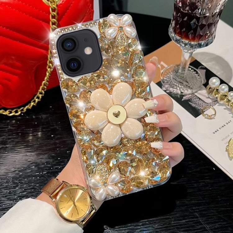 Sunflower Holder Hand-set Diamond PC Phone Case, For iPhone 12 Pro Max, For iPhone 12 Pro, For iPhone 12 mini, For iPhone 11 Pro Max, For iPhone 11, For iPhone 11 Pro