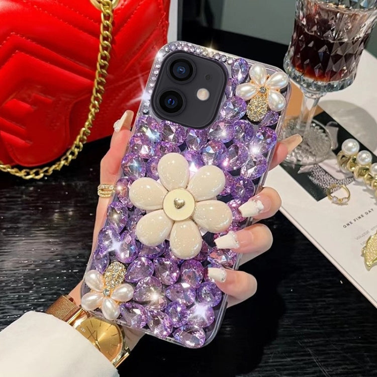 Sunflower Holder Hand-set Diamond PC Phone Case, For iPhone 12 Pro Max, For iPhone 12 Pro, For iPhone 12 mini, For iPhone 11 Pro Max, For iPhone 11, For iPhone 11 Pro