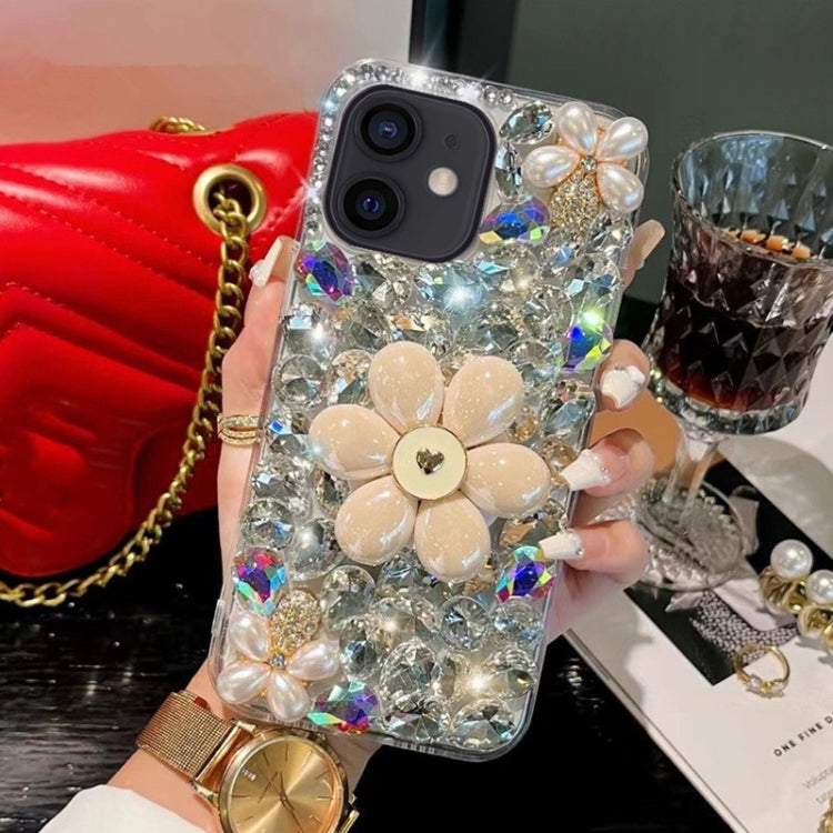 Sunflower Holder Hand-set Diamond PC Phone Case, For iPhone 12 Pro Max, For iPhone 12 Pro, For iPhone 12 mini, For iPhone 11 Pro Max, For iPhone 11, For iPhone 11 Pro