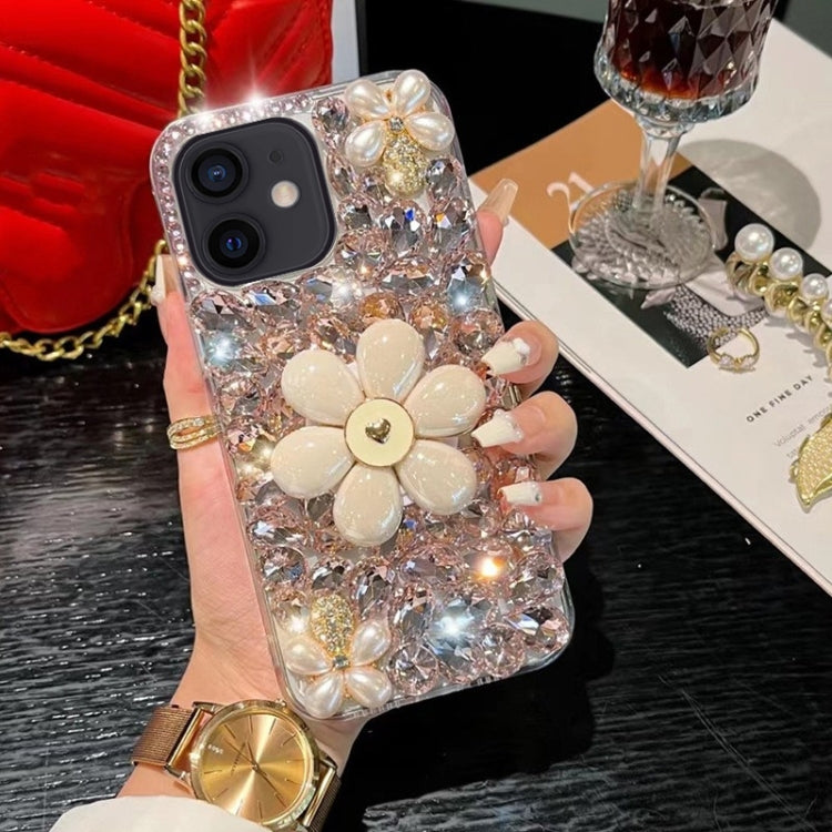 Sunflower Holder Hand-set Diamond PC Phone Case, For iPhone 12 Pro Max, For iPhone 12 Pro, For iPhone 12 mini, For iPhone 11 Pro Max, For iPhone 11, For iPhone 11 Pro