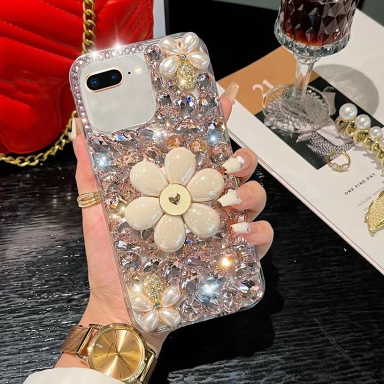 Sunflower Holder Hand-set Diamond PC Phone Case, For iPhone 11 Pro, For iPhone XR, For iPhone XS Max, For iPhone 7 Plus / 8 Plus