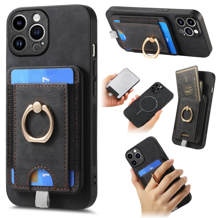 Retro Splitable Magnetic Card Bag Leather Phone Case